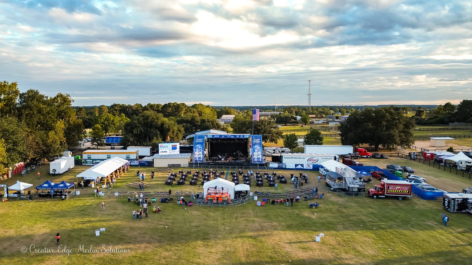 Aerial view of concert venue