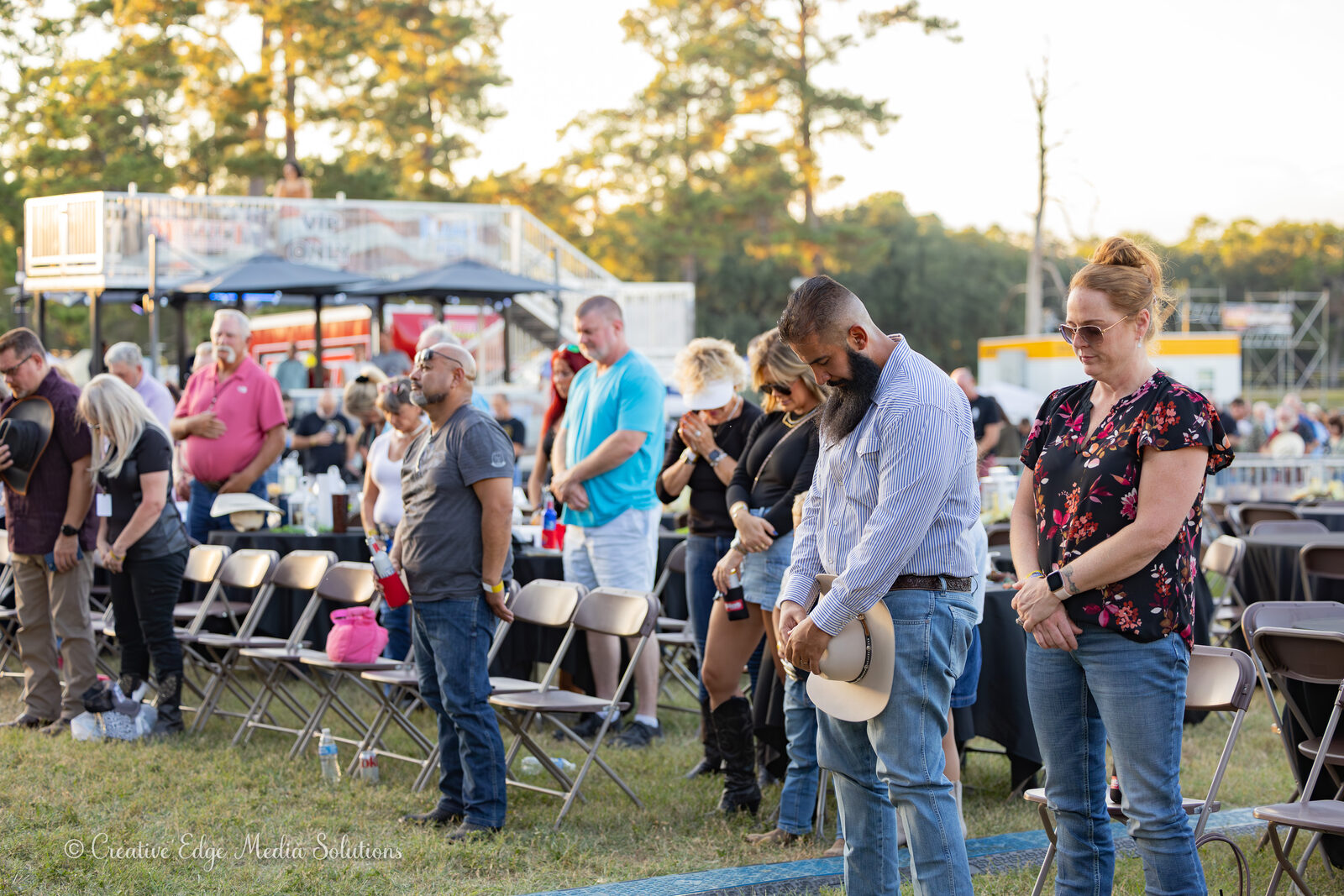 Crowd moment of reflection