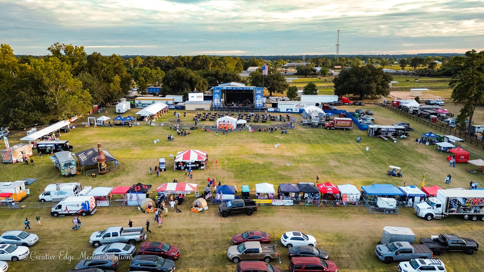 Aerial view of event grounds