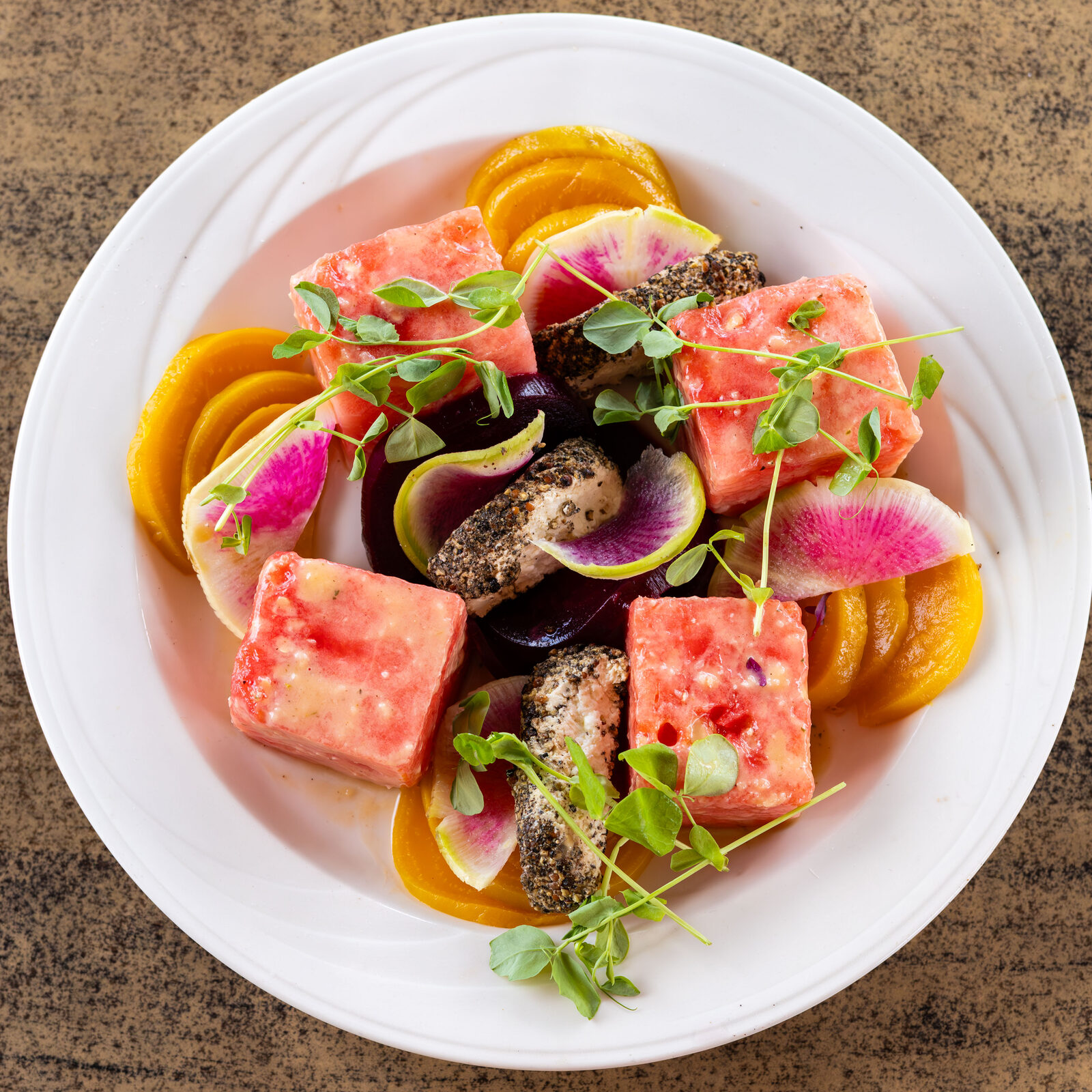 Watermelon beet salad
