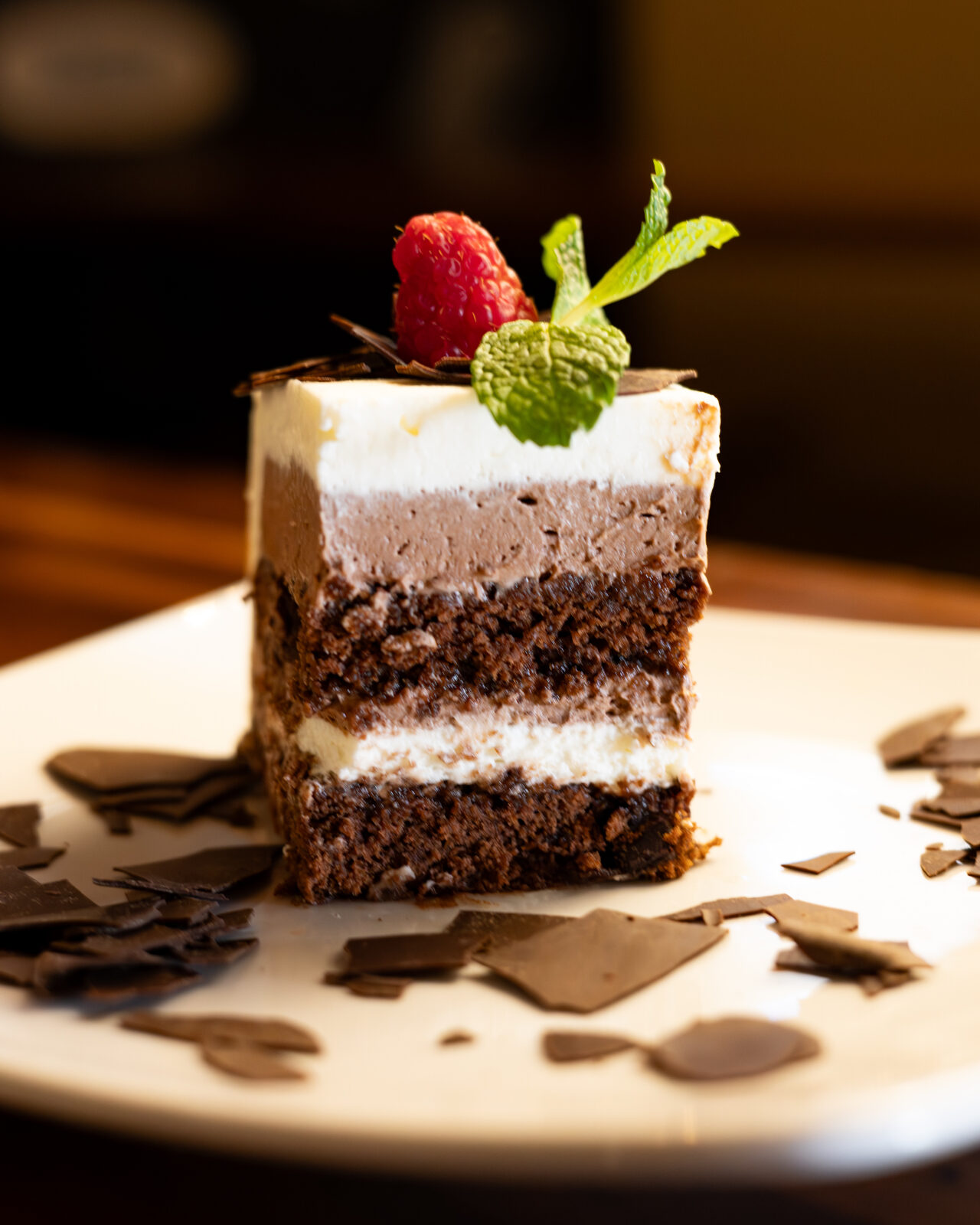 Chocolate cake slice