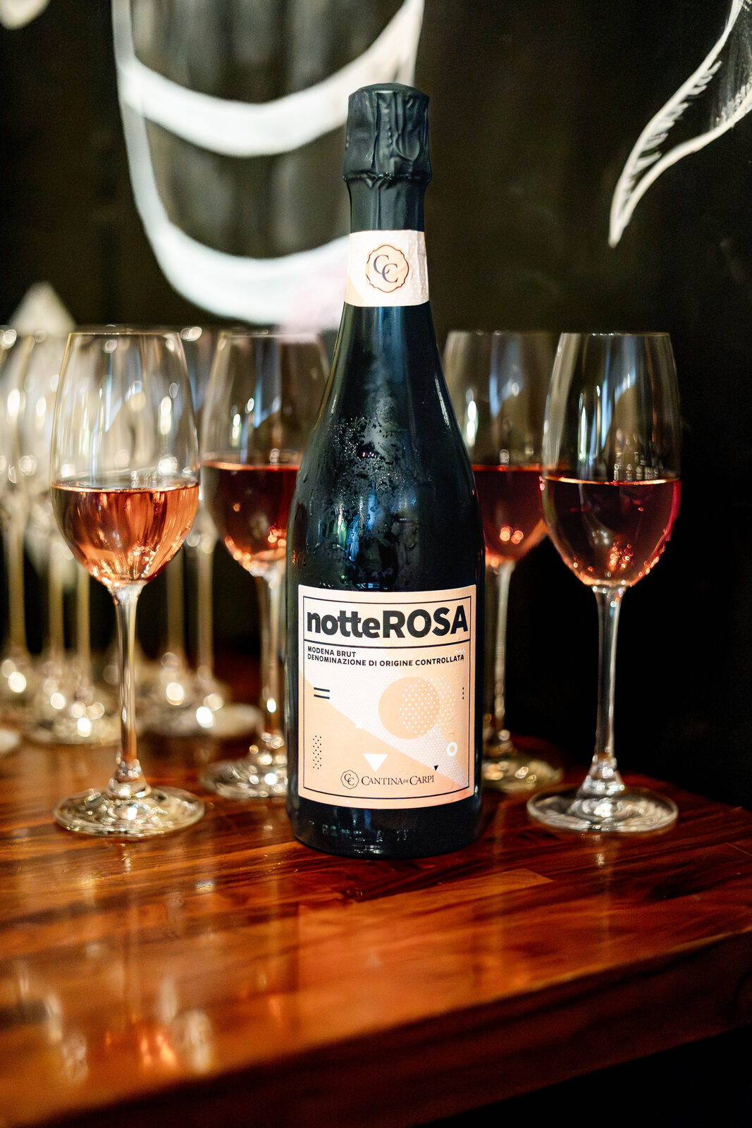 NotteRosa wine and glasses